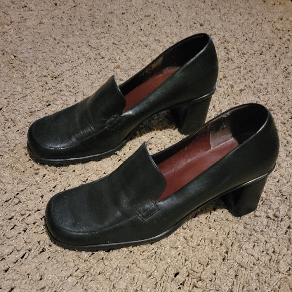 WOMENS BANDOLINO LOAFER WEDGE HEEL SHOES BLACK SIZE 7.5